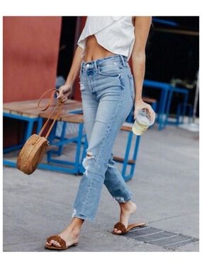 MOTHER denim - the tomcat confession distressed straight leg